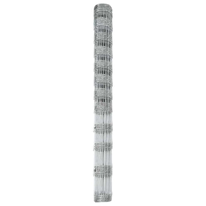 vidaXL Feldzaun Silber 50 x 1,4 m Verzinkter Stahl