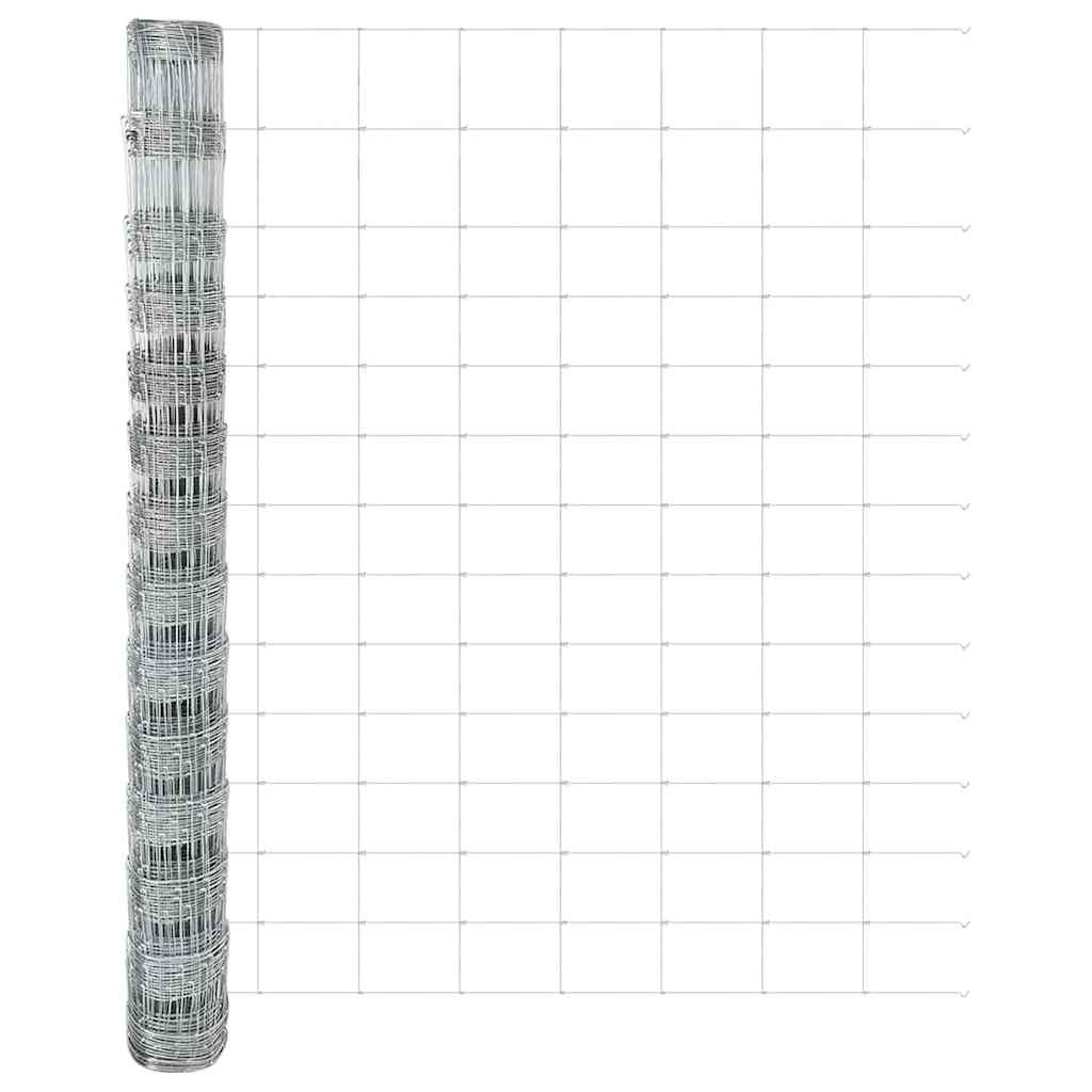 Feldzaun Silber 50 x 1,4 m Verzinkter Stahl