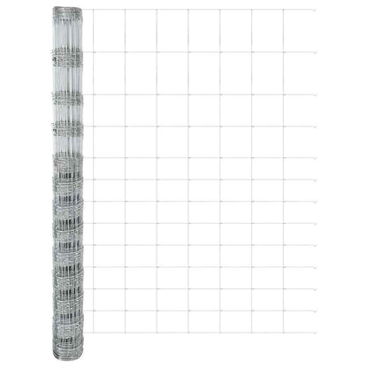 vidaXL Feldzaun Silber 50 x 1,5 m Verzinkter Stahl