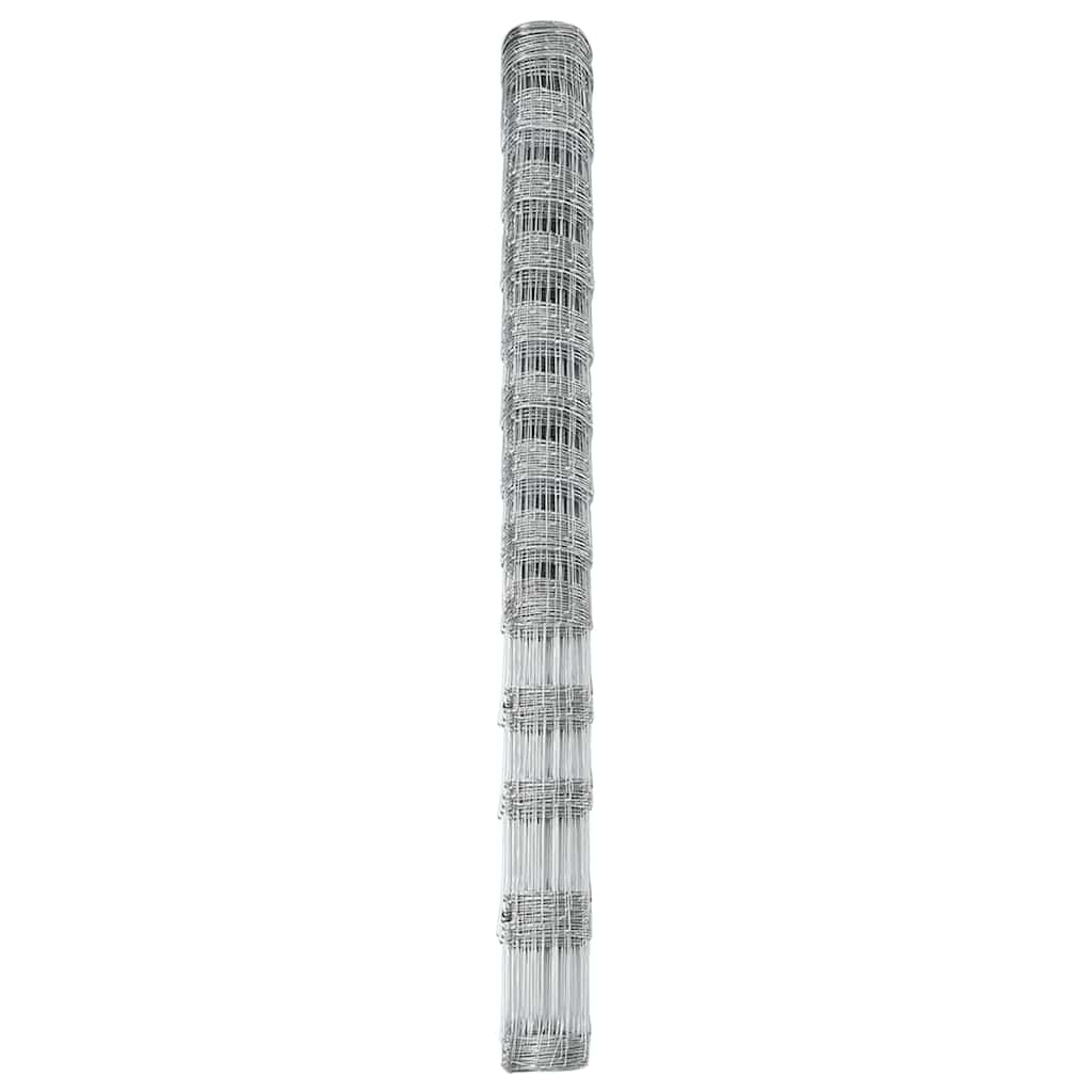 vidaXL Feldzaun Silber 50 x 1,5 m Verzinkter Stahl