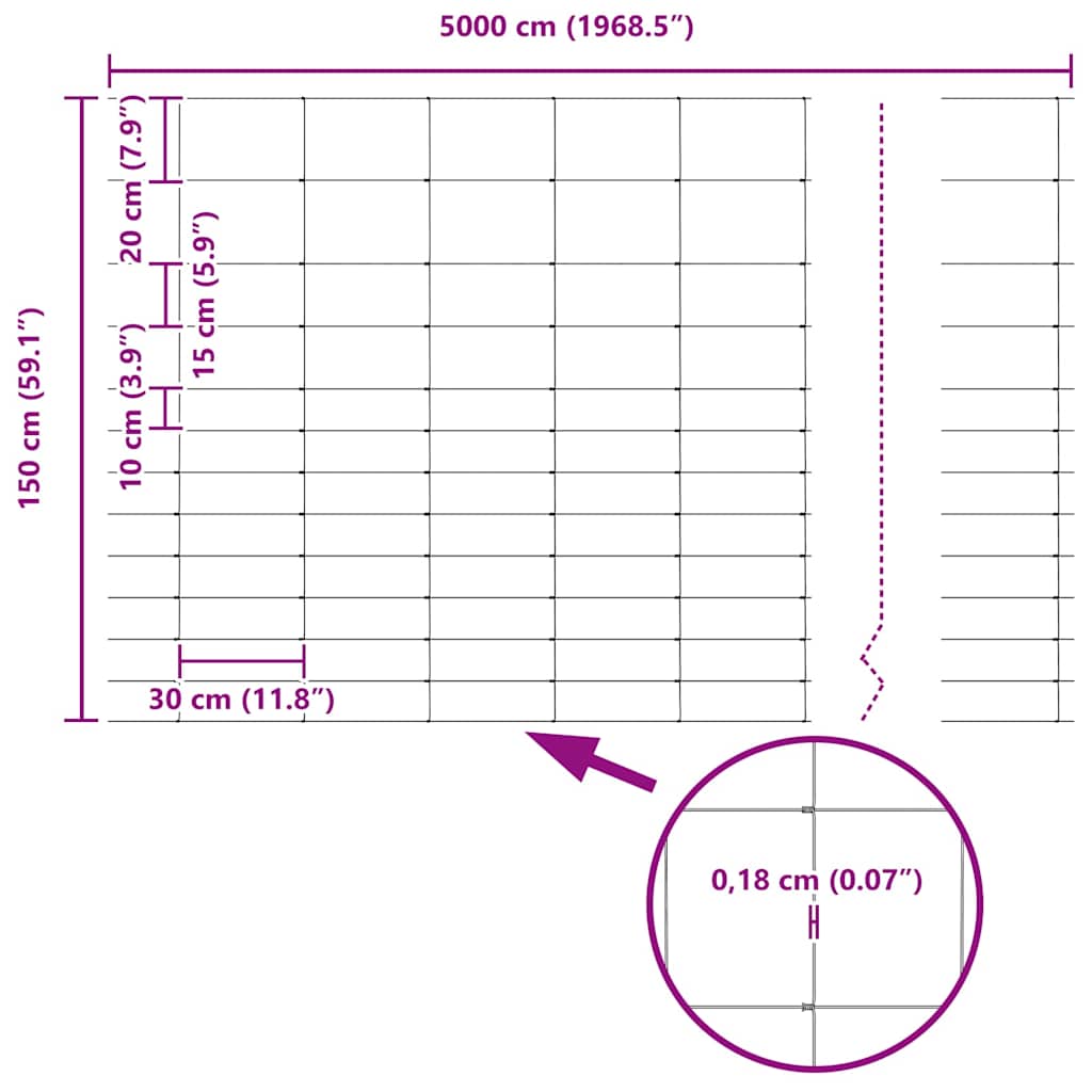 Feldzaun Silber 50 x 1,5 m Verzinkter Stahl