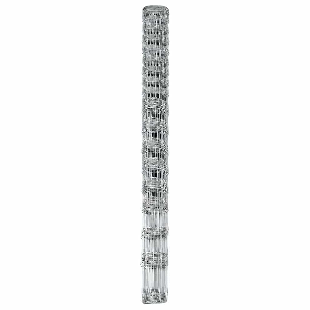 vidaXL Feldzaun Silber 50 x 1,5 m Verzinkter Stahl