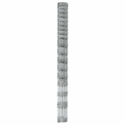 vidaXL Feldzaun Silber 50 x 1,5 m Verzinkter Stahl
