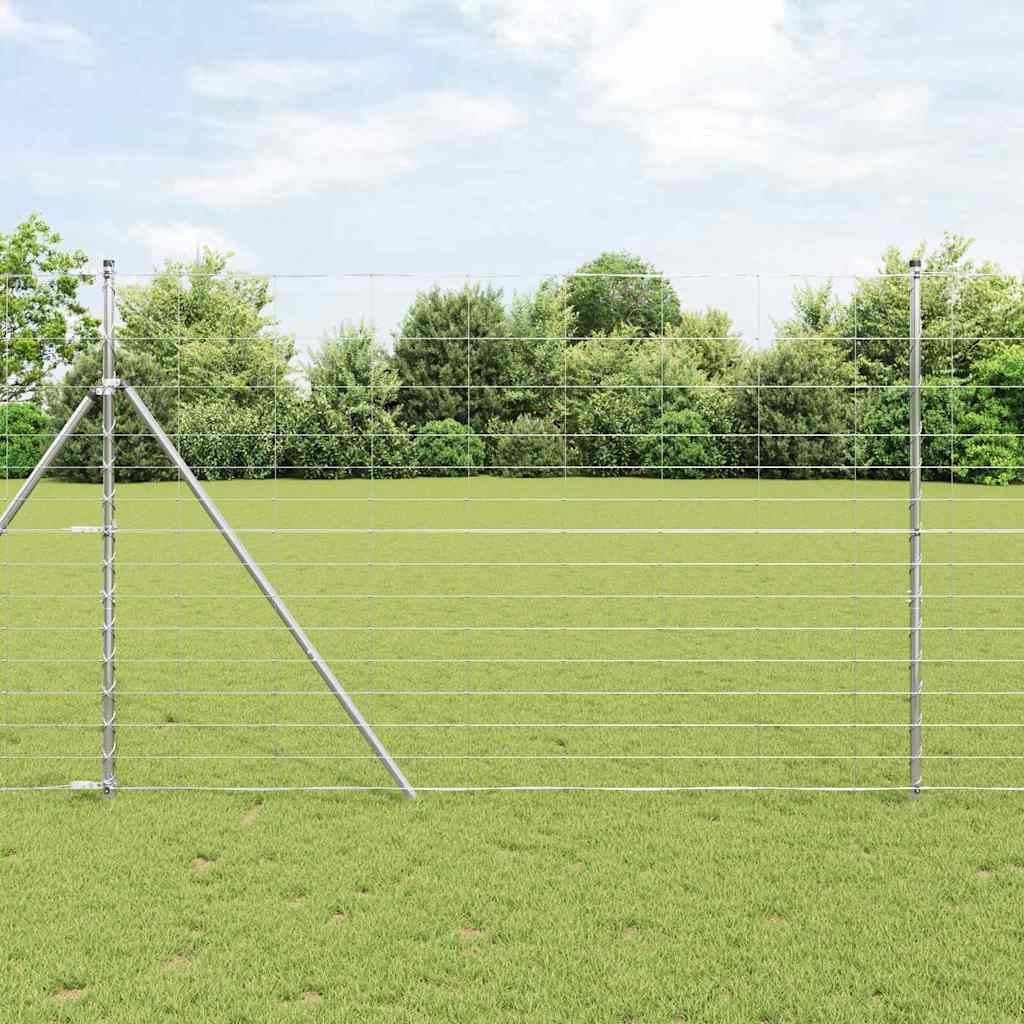 vidaXL Feldzaun Silber 50 x 1,6 m Verzinkter Stahl