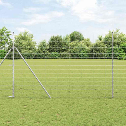 vidaXL Feldzaun Silber 50 x 1,6 m Verzinkter Stahl