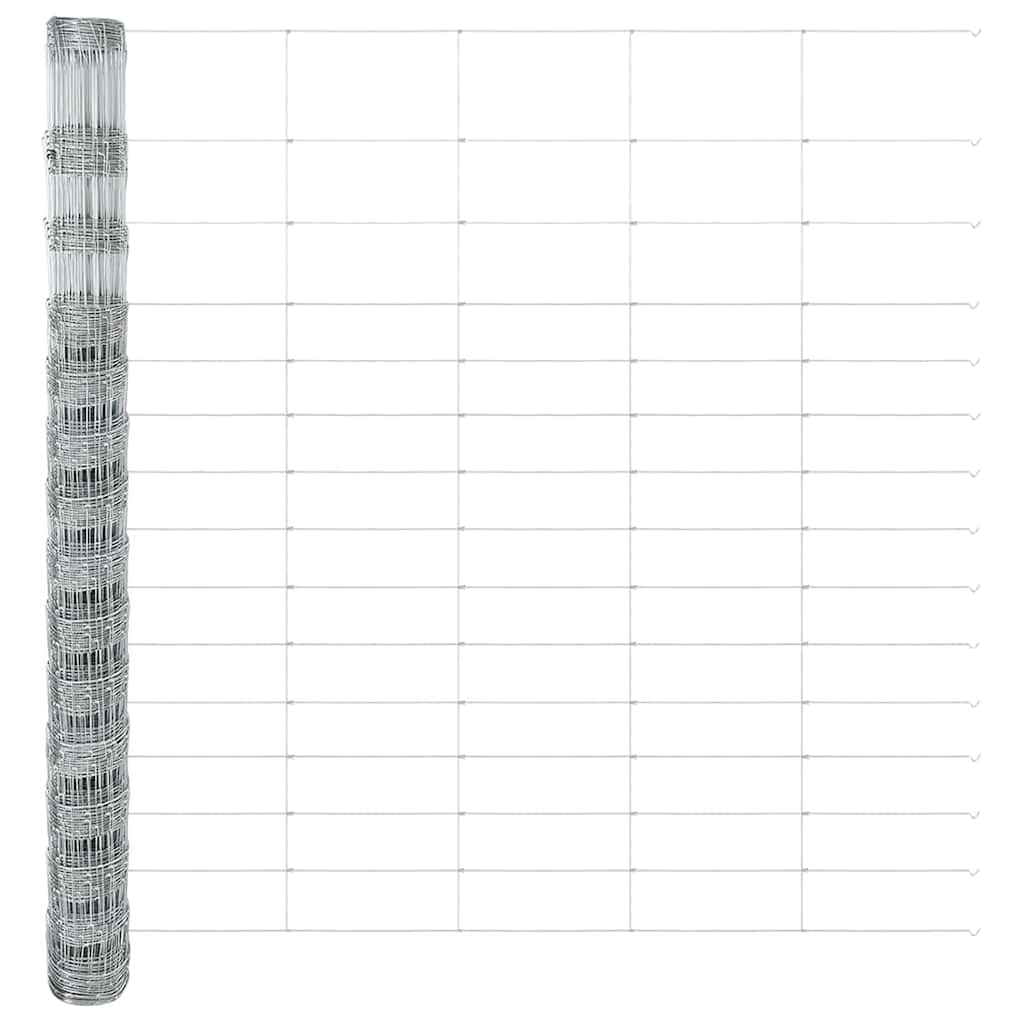vidaXL Feldzaun Silber 50 x 1,6 m Verzinkter Stahl