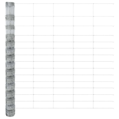 vidaXL Feldzaun Silber 50 x 1,6 m Verzinkter Stahl