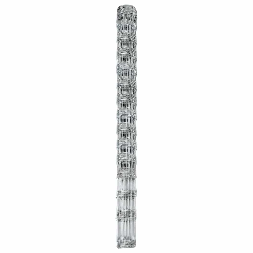 vidaXL Feldzaun Silber 50 x 1,6 m Verzinkter Stahl