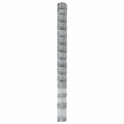 vidaXL Feldzaun Silber 50 x 1,6 m Verzinkter Stahl