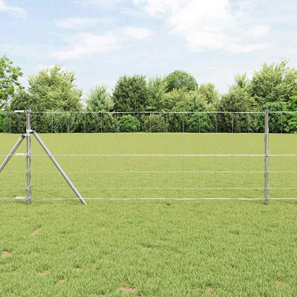 vidaXL Feldzaun Silber 100 x 0,8 m Verzinkter Stahl
