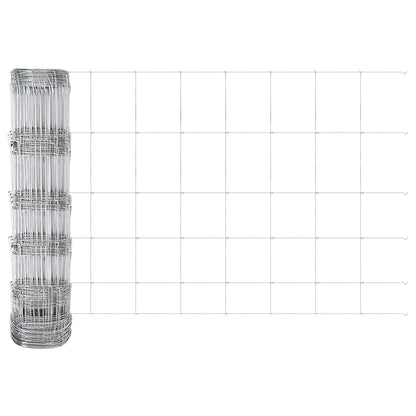 vidaXL Feldzaun Silber 100 x 0,8 m Verzinkter Stahl