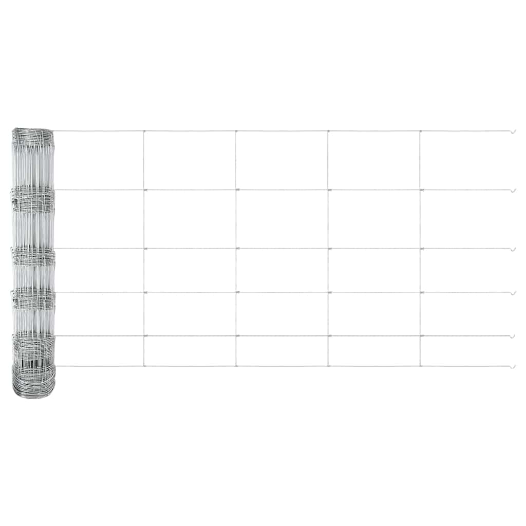 vidaXL Feldzaun Silber 100 x 0,8 m Verzinkter Stahl