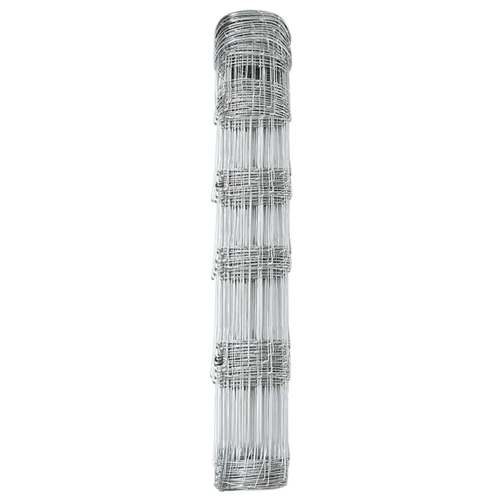 vidaXL Feldzaun Silber 100 x 0,8 m Verzinkter Stahl