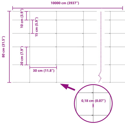 vidaXL Feldzaun Silber 100 x 0,8 m Verzinkter Stahl