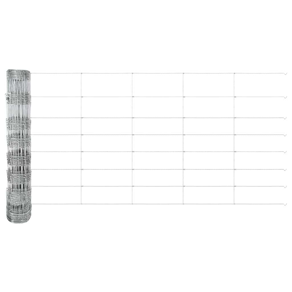 vidaXL Feldzaun Silber 100 x 0,8 m Verzinkter Stahl