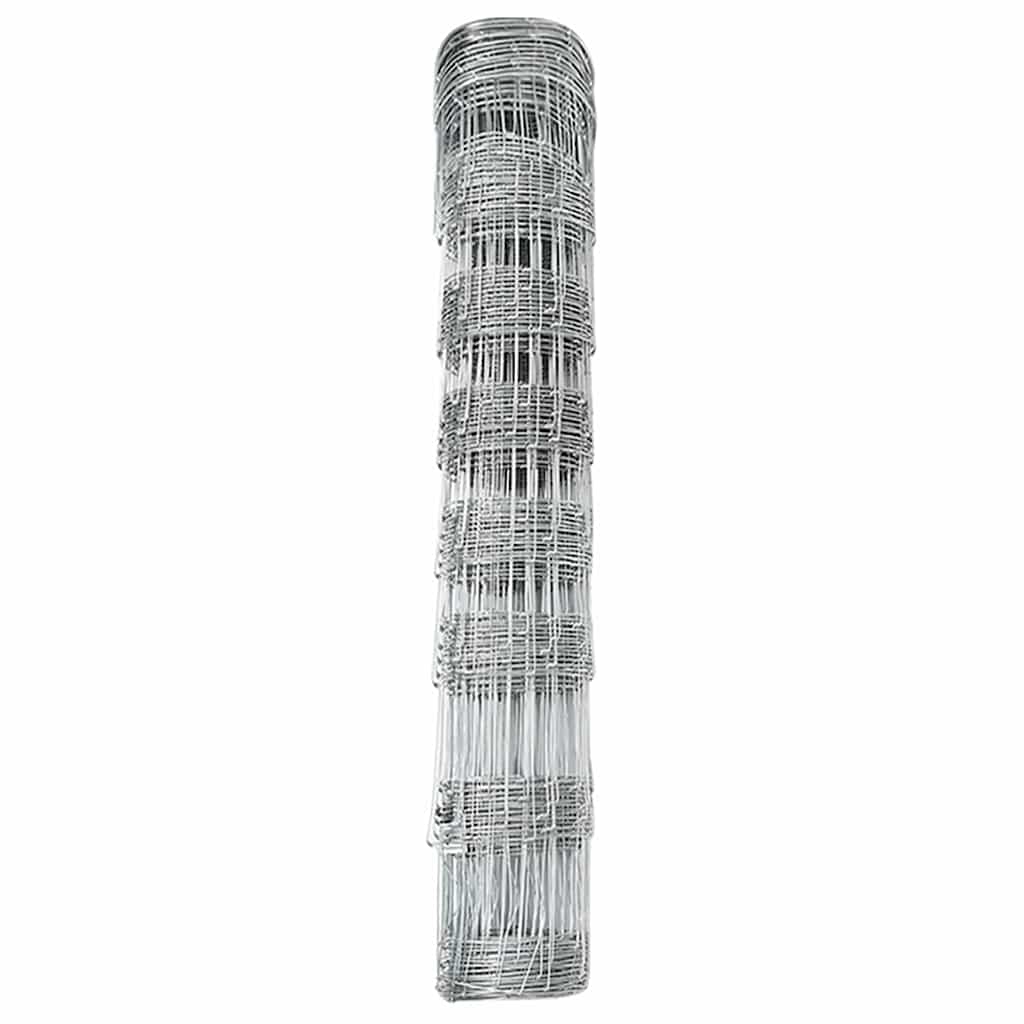vidaXL Feldzaun Silber 100 x 0,8 m Verzinkter Stahl
