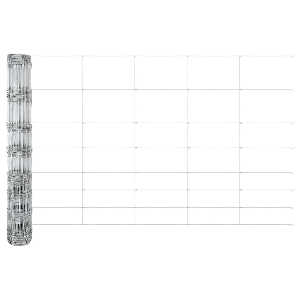 vidaXL Feldzaun Silber 100 x 1 m Verzinkter Stahl