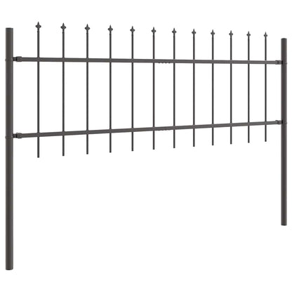 vidaXL Gartenzaun Grau 1,7 x 0,6 m Pulverbeschichteter Stahl
