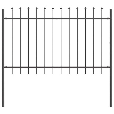 vidaXL Gartenzaun Grau 1,7 x 0,8 m Pulverbeschichteter Stahl