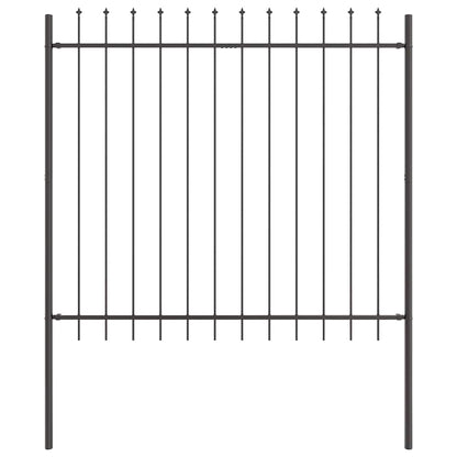 vidaXL Gartenzaun Grau 1,7 x 1,5 m Pulverbeschichteter Stahl