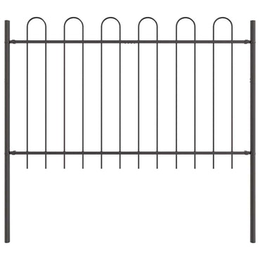 vidaXL Gartenzaun Grau 1,7 x 1 m Pulverbeschichteter Stahl