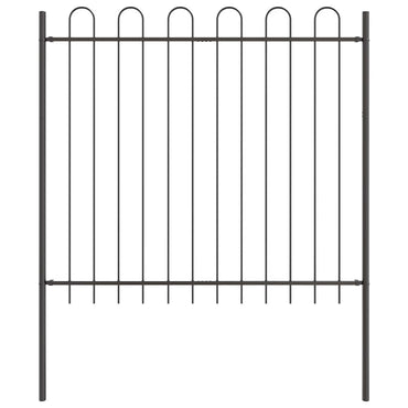 vidaXL Gartenzaun Grau 1,7 x 1,5 m Pulverbeschichteter Stahl