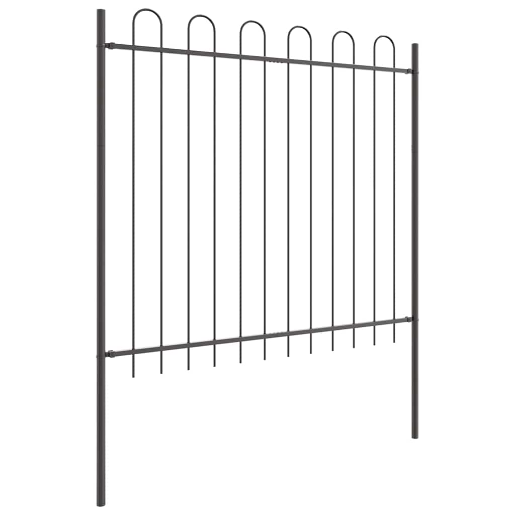 vidaXL Gartenzaun Grau 1,7 x 1,5 m Pulverbeschichteter Stahl