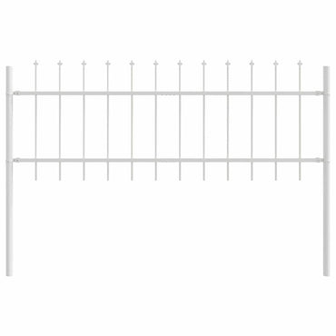 vidaXL Gartenzaun Weiß 1,7 x 0,6 m Pulverbeschichteter Stahl