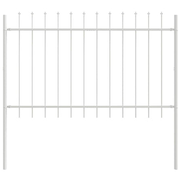 vidaXL Gartenzaun Weiß 1,7 x 1,2 m Pulverbeschichteter Stahl