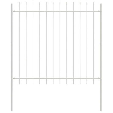 vidaXL Gartenzaun Weiß 1,7 x 1,5 m Pulverbeschichteter Stahl