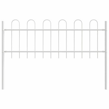 vidaXL Gartenzaun Weiß 1,7 x 0,6 m Pulverbeschichteter Stahl