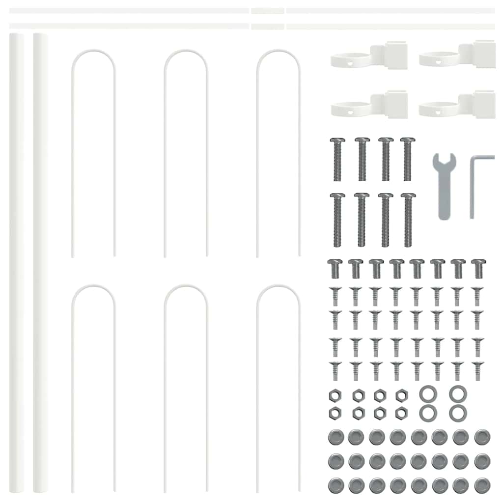 Gartenzaun Weiß 1,7 x 0,6 m Pulverbeschichteter Stahl