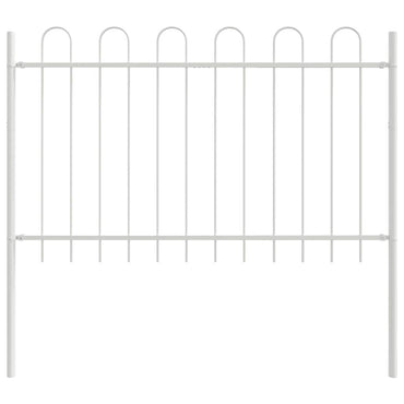 vidaXL Gartenzaun Weiß 1,7 x 1,2 m Pulverbeschichteter Stahl