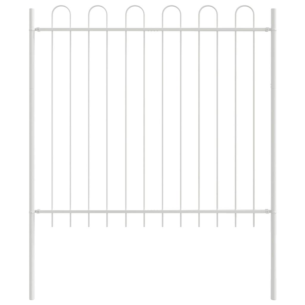 vidaXL Gartenzaun Weiß 1,7 x 1,5 m Pulverbeschichteter Stahl