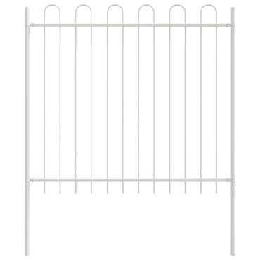 vidaXL Gartenzaun Weiß 1,7 x 1,5 m Pulverbeschichteter Stahl