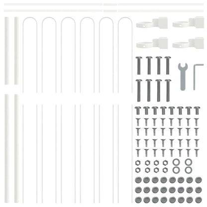 vidaXL Gartenzaun Weiß 1,7 x 1,5 m Pulverbeschichteter Stahl