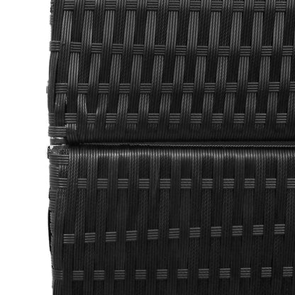Raumteiler Schwarz 146 x 180 cm Poly-Rattan