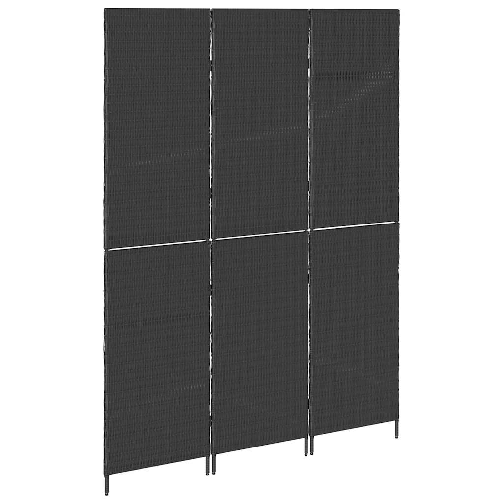 Raumteiler Schwarz 146 x 180 cm Poly-Rattan