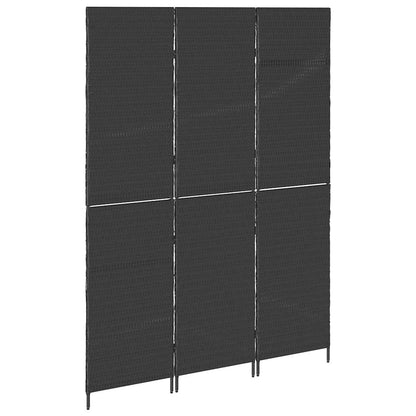 Raumteiler Schwarz 146 x 180 cm Poly-Rattan
