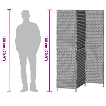 Raumteiler Schwarz 146 x 180 cm Poly-Rattan