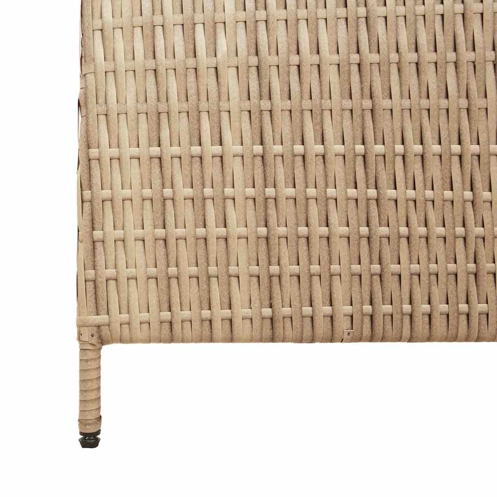 Raumteiler Beige 147 x 180 cm Poly-Rattan