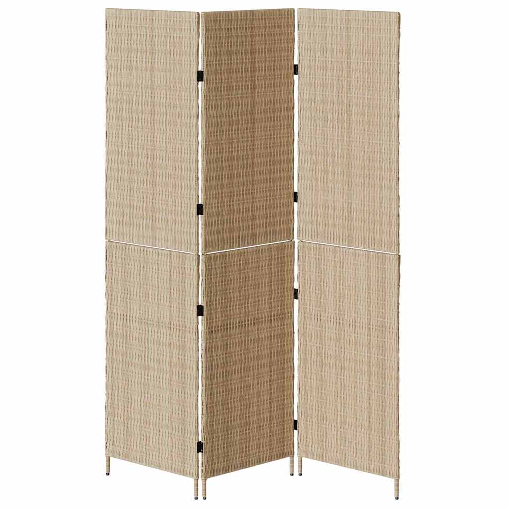 Raumteiler Beige 147 x 180 cm Poly-Rattan