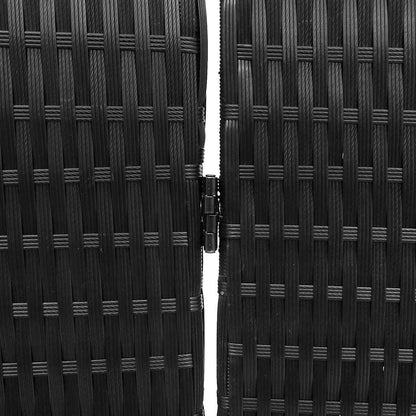 Raumteiler Schwarz 195 x 180 cm Poly-Rattan