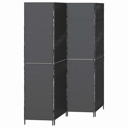 Raumteiler Schwarz 195 x 180 cm Poly-Rattan