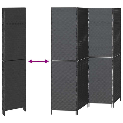 Raumteiler Schwarz 195 x 180 cm Poly-Rattan