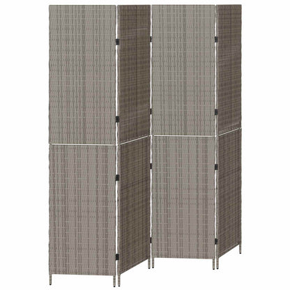 Raumteiler Grau 195 x 180 cm Poly-Rattan