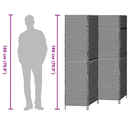 Raumteiler Grau 195 x 180 cm Poly-Rattan