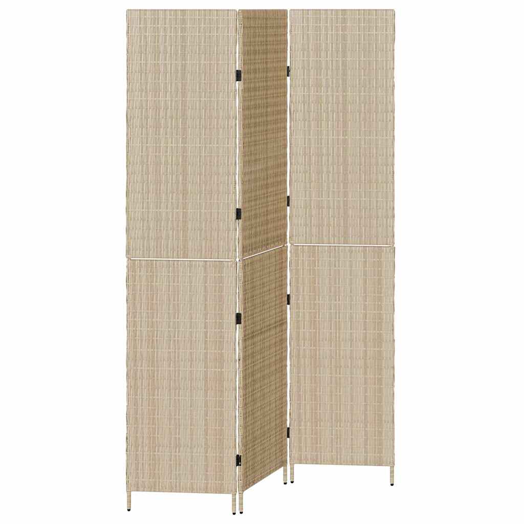 Raumteiler Beige 146 x 200 cm Poly-Rattan