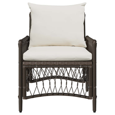 vidaXL Gartenstuhl mit Kissen Braun 73 x 61 x 77 cm Poly-Rattan