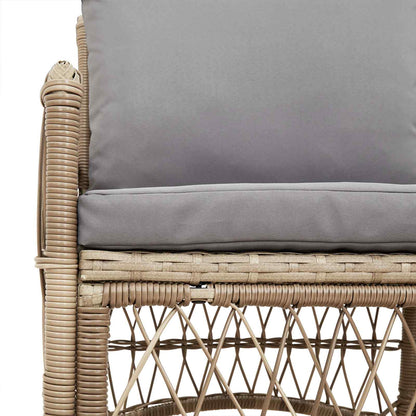 vidaXL Gartenstuhl mit Kissen Beige 73 x 61 x 77 cm Poly-Rattan